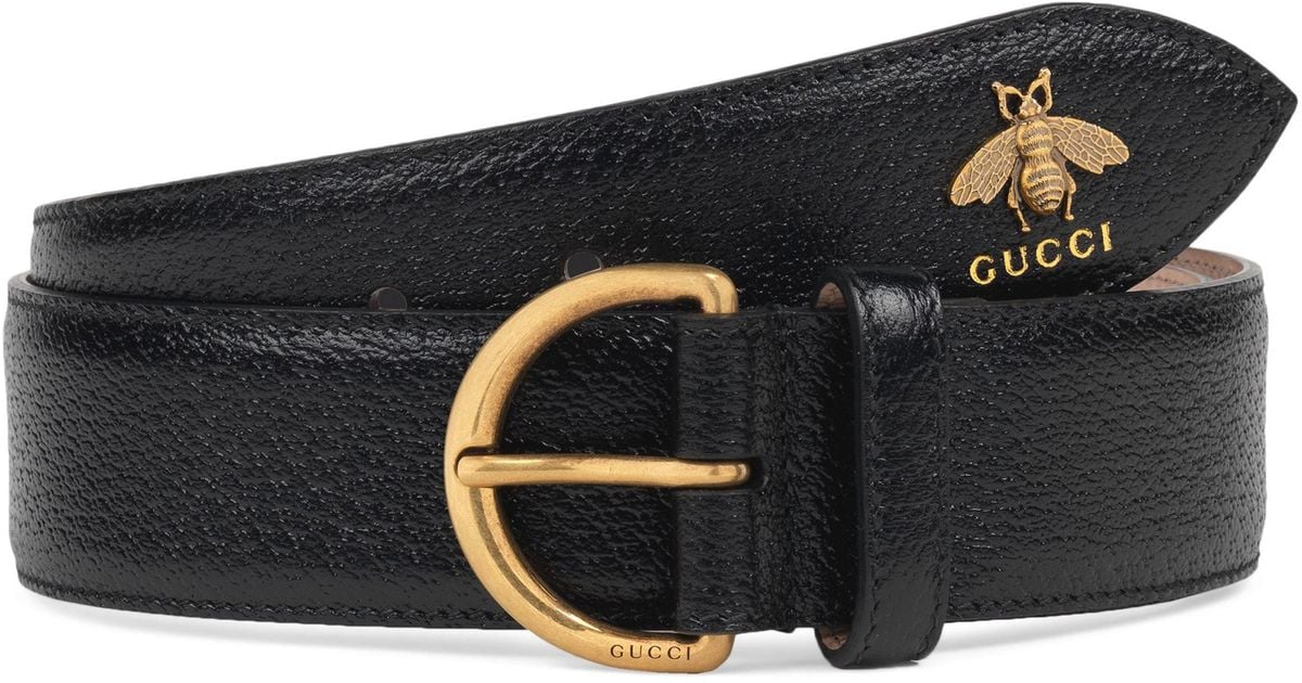 Gucci Bee Pendant Leather Belt In Black For Men Lyst Gucci Bee Pendant Leather Belt In Black
