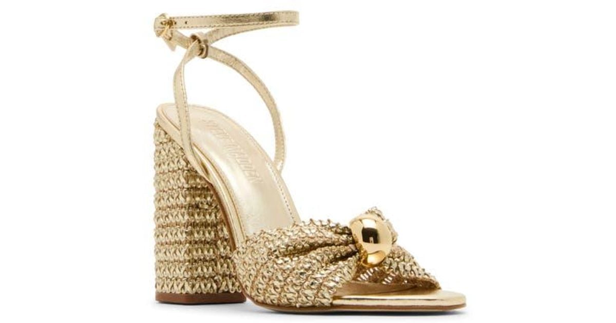 Steve Madden Cheyla Ankle Strap Sandal in Natural | Lyst