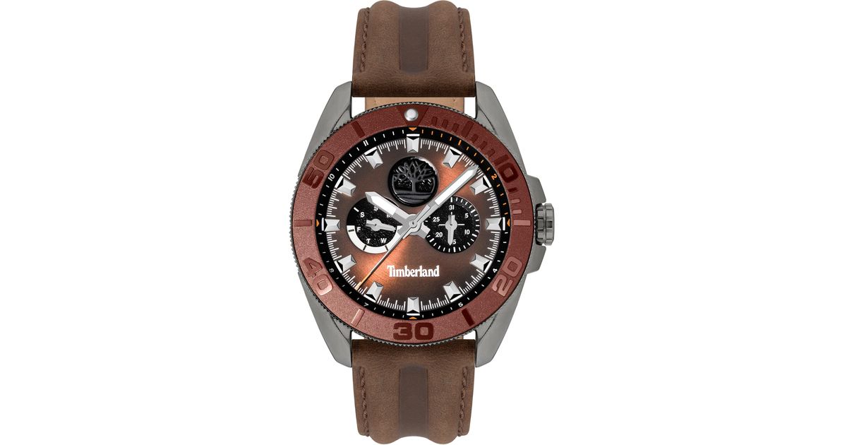 Timberland Fairhill Multifunction Leather Strap Watch for Men Lyst
