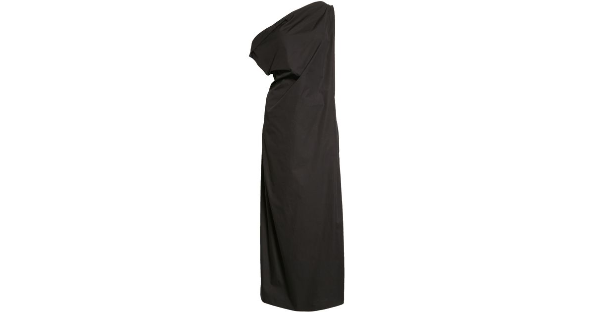 The Row Bamaris Convertible Shape Cotton Maxi Dress in Black | Lyst