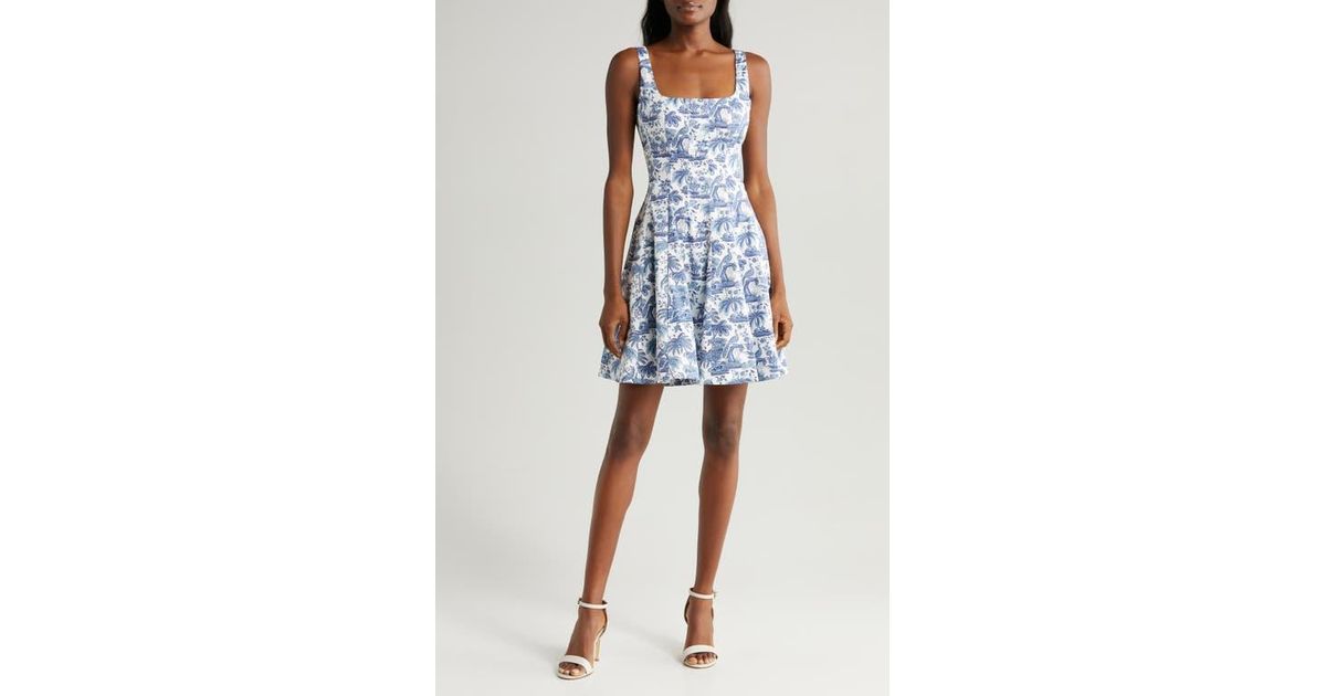 STAUD Wells Dot Minidress in Blue | Lyst