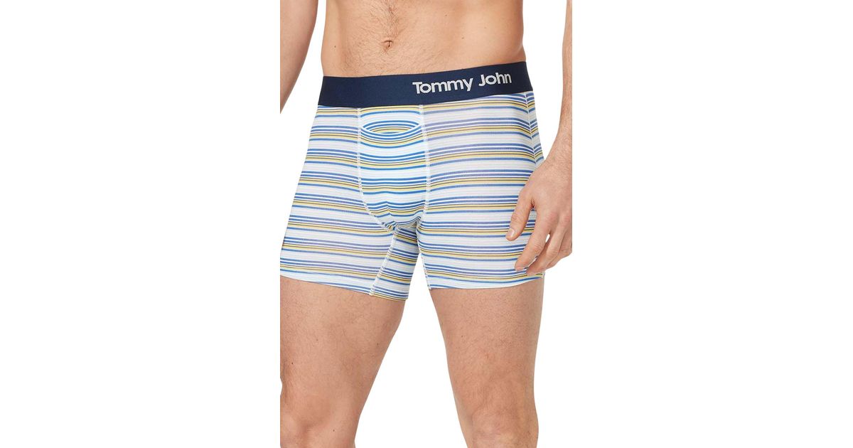 Tommy John 4-inch Cool Cotton Boxer Briefs in Blue for Men | Lyst