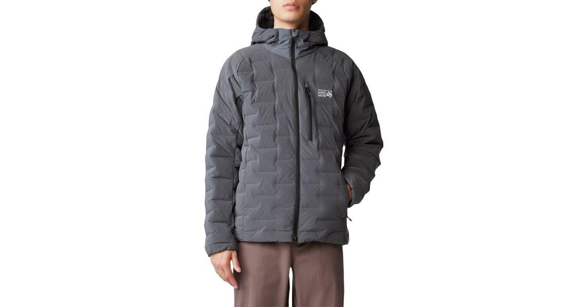 Mountain Hardwear Stretchdown 700 Fill Power Down Hooded Jacket in Gray ...