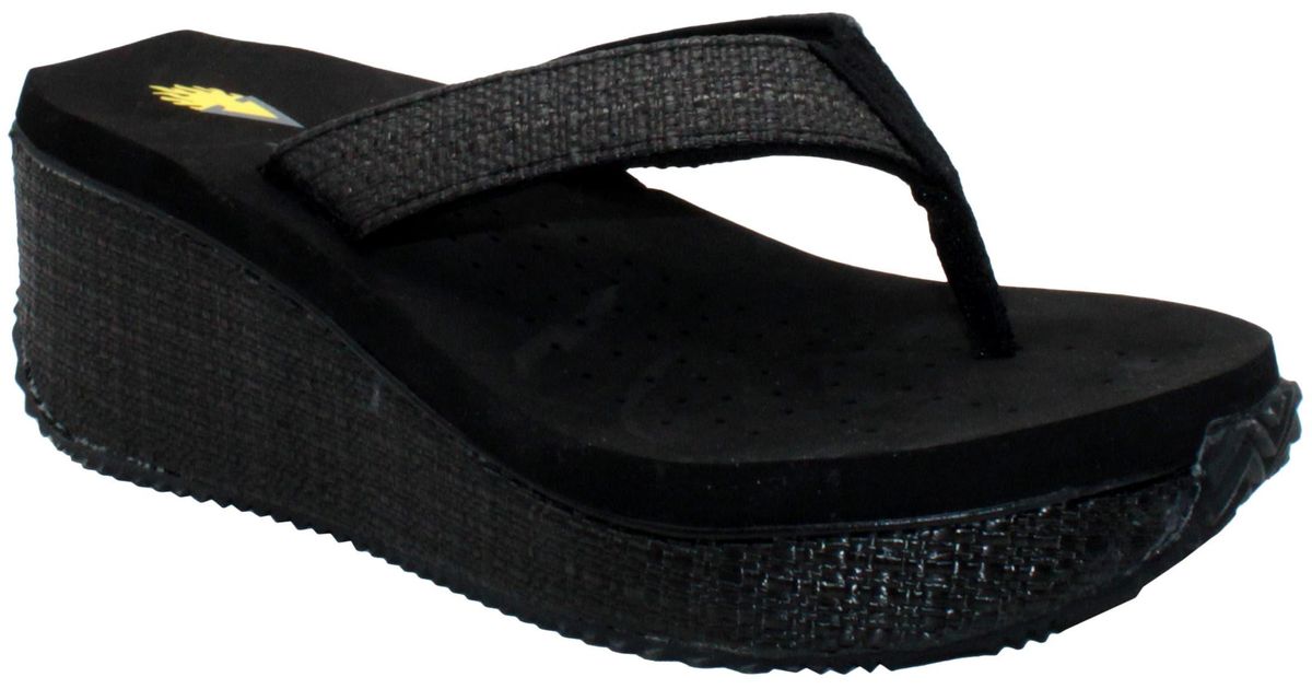Volatile Bahama Platform Wedge Flip Flop in Black Lyst