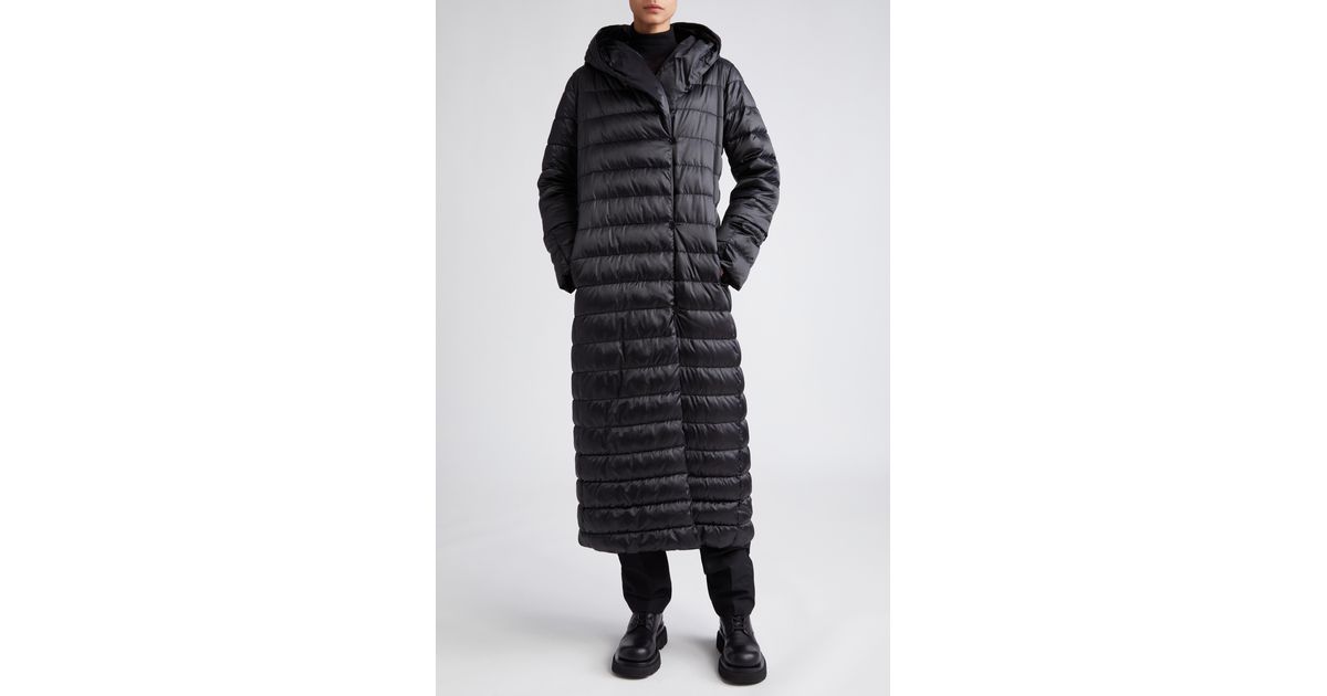 Max Mara Novet The Cube Reversible Hooded Long Down Coat With Two Belts in  Black | Lyst