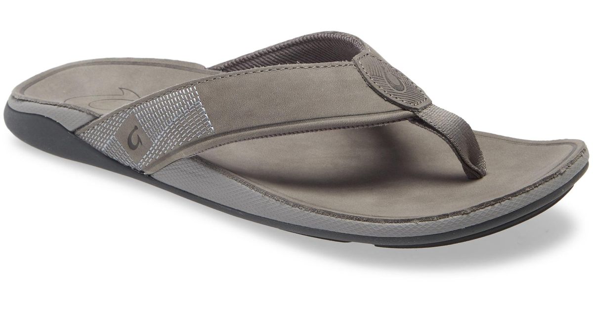 Olukai Tuahine Waterproof Flip Flop in Gray for Men Lyst