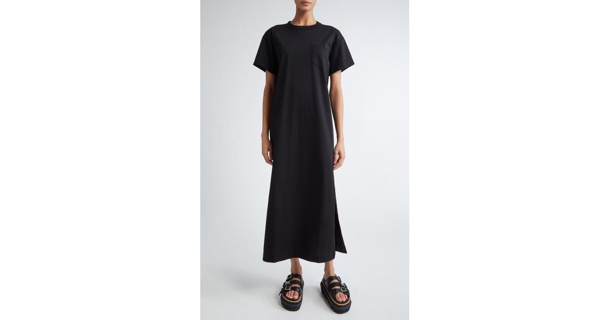 ■sacai■サカイ■Embroidered Logo Jersey T-Shirt Dress■ Sacai Embroidered Logo Jersey T-Shirt Dress in Black | Lyst