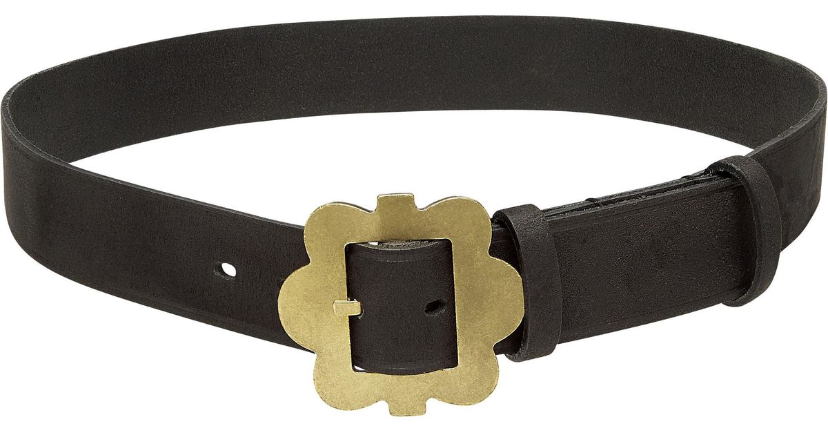 Sky High Farm Workwear Flower Buckle Suede Belt in Black | Lyst