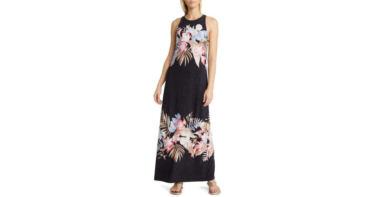 Tommy Bahama Delicate Flora Maxi Dress in Black | Lyst