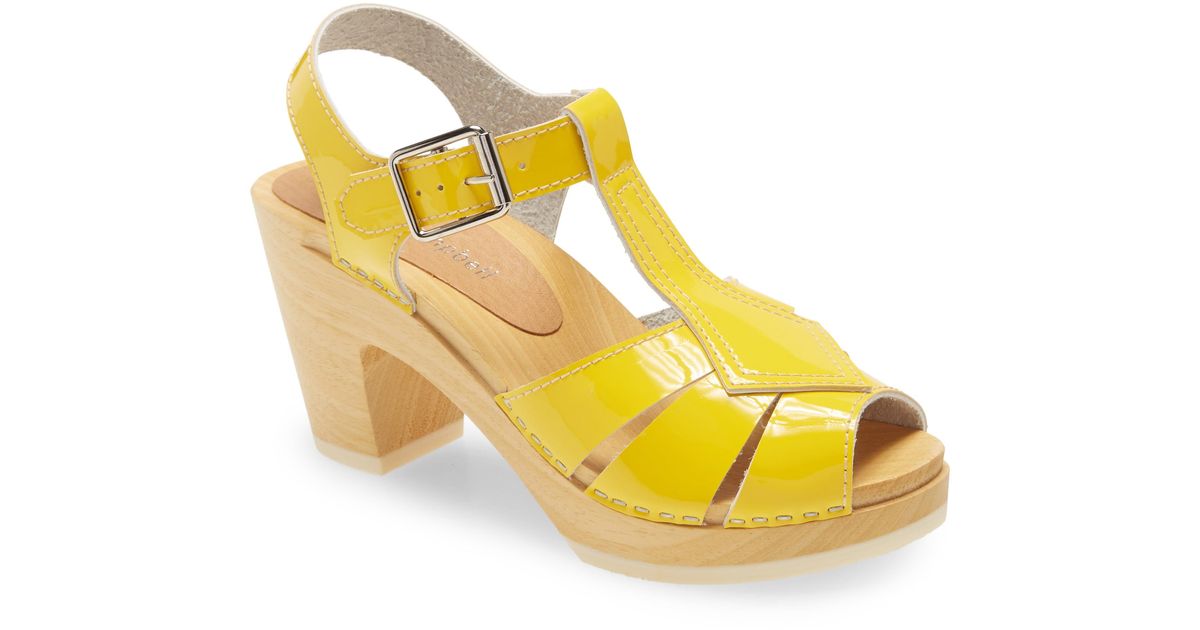 yellow clog sandals