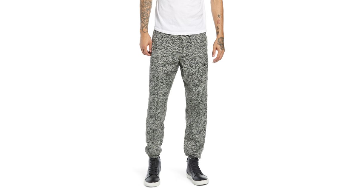 khaki leopard joggers