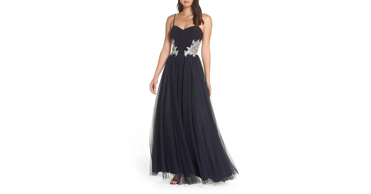 blondie nights embellished tulle gown