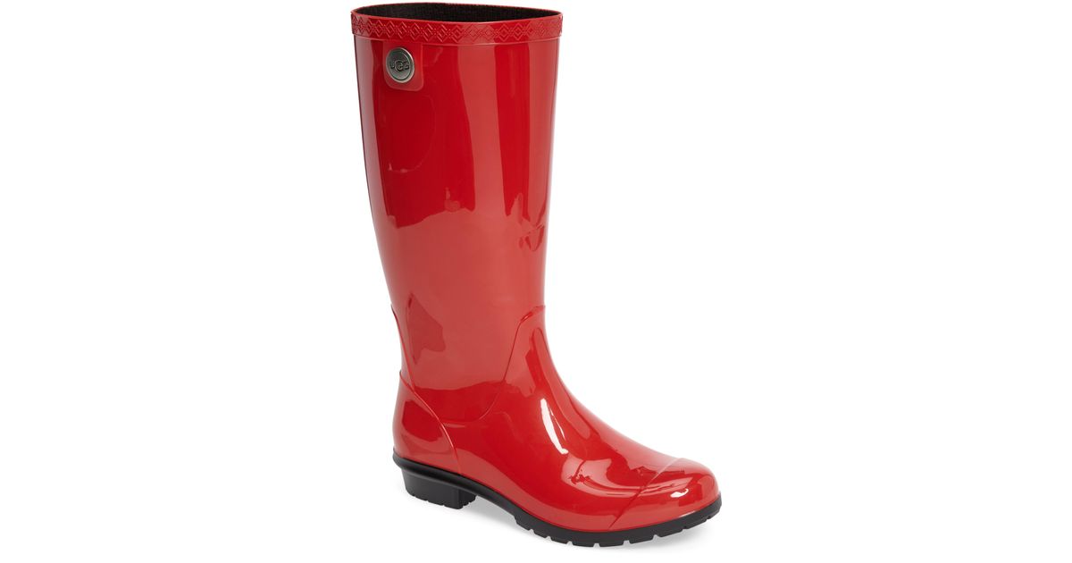ugg rain boots red