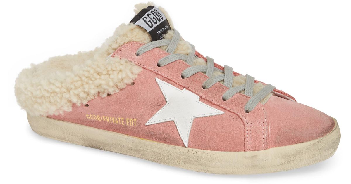 superstar sabot sneakers with shearling insert