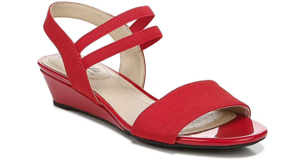 LifeStride Shoes Yolo Wedge Sandal in Red | Lyst