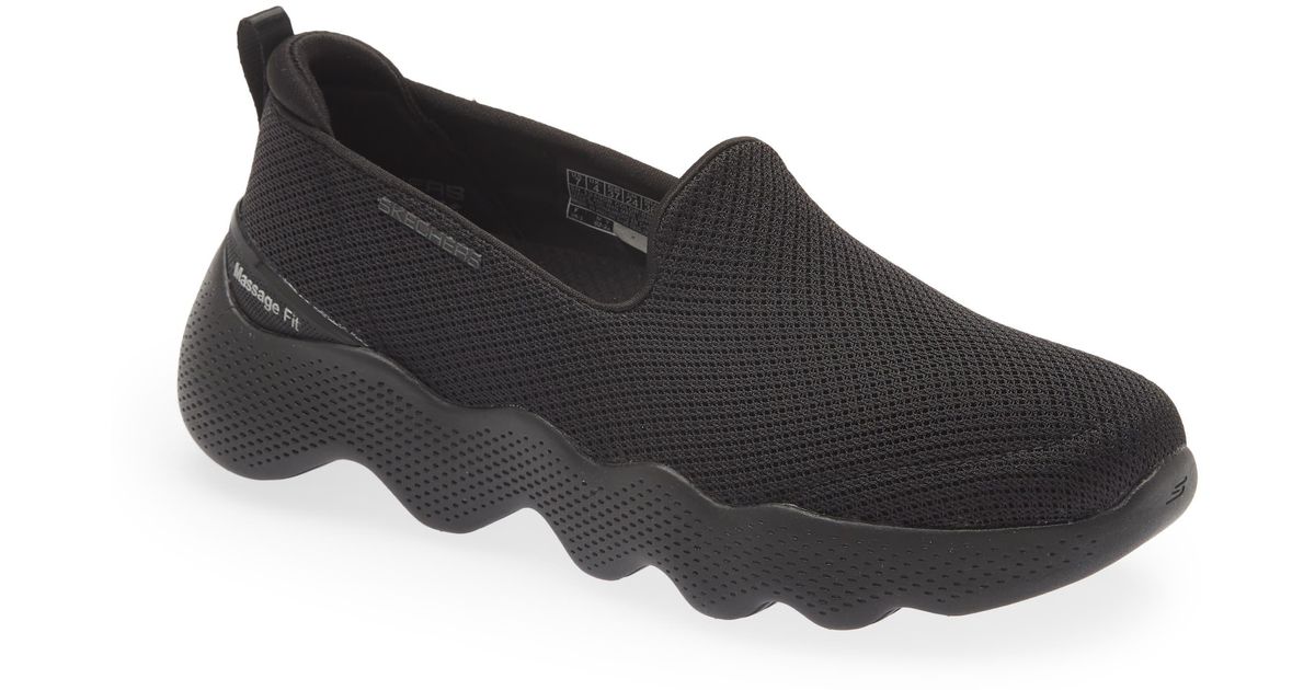 Skechers Go Walk Massage Fit Slipon Shoe in Black Lyst