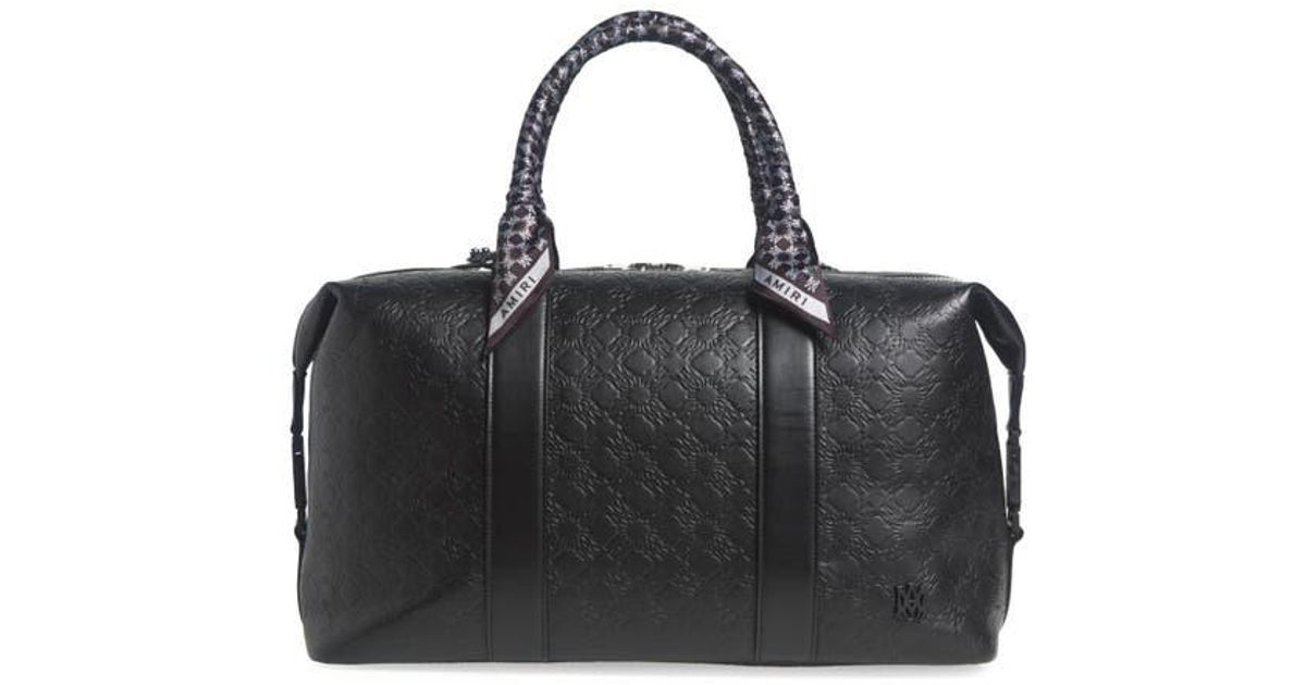 Amiri Ma Quad Debossed Leather Duffle Bag in Black for Men | Lyst
