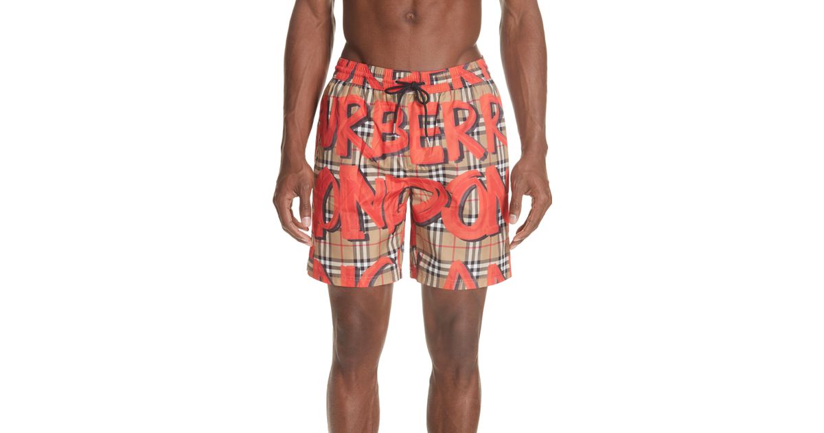burberry graffiti swim trunks