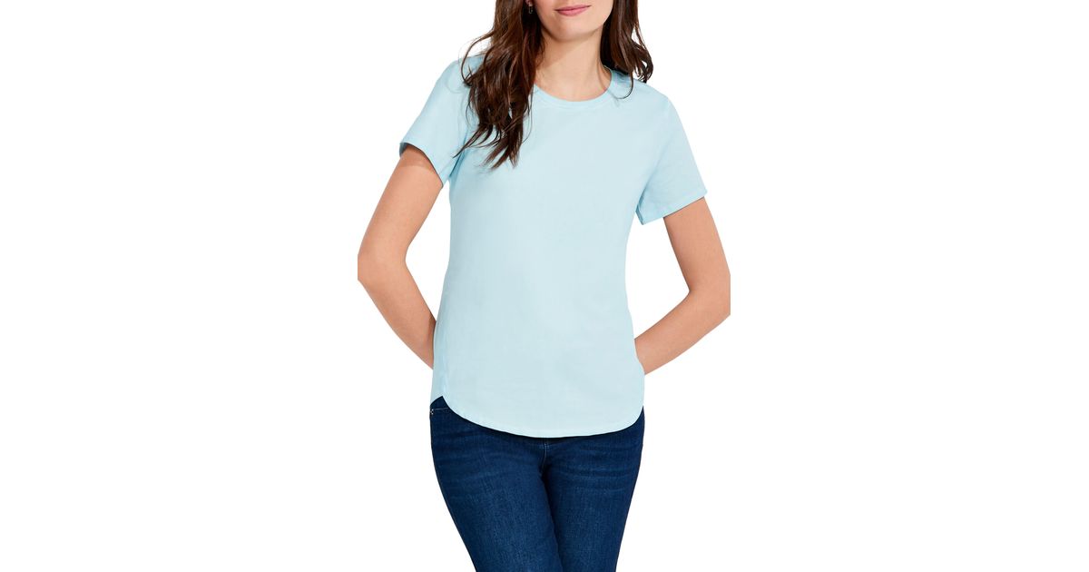 NZT by NIC+ZOE Nzt By Nic+zoe High-low Stretch Cotton T-shirt in Blue ...