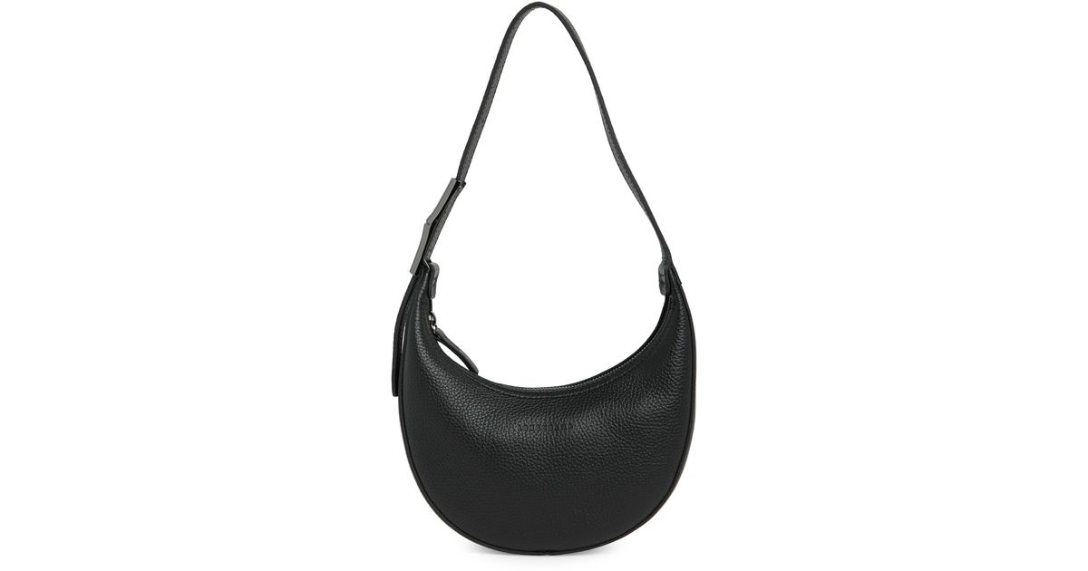 Longchamp Roseau Essential Half Moon Hobo Bag in Black | Lyst