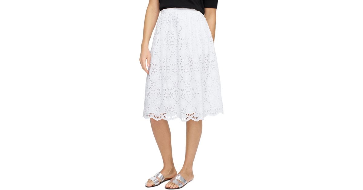 J.Crew Eyelet Skirt in White Lyst