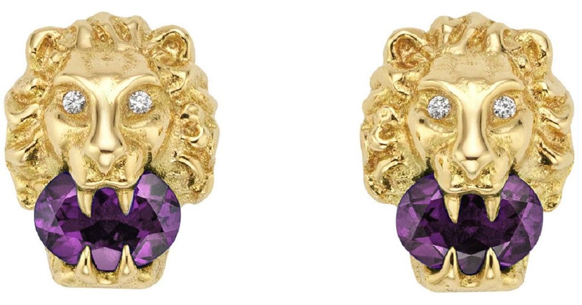 lion head stud earrings