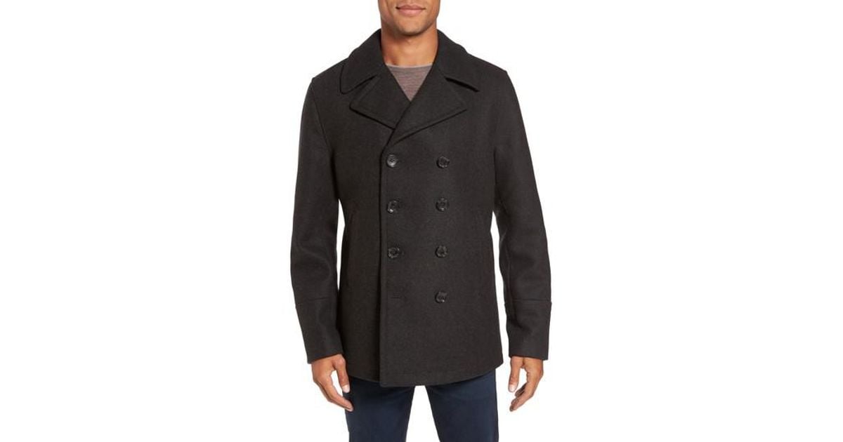 michael kors wool blend double breasted peacoat