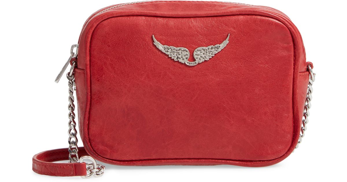 Zadig & Voltaire Xs Boxy Crush Leather Crossbody Bag in Red Lyst