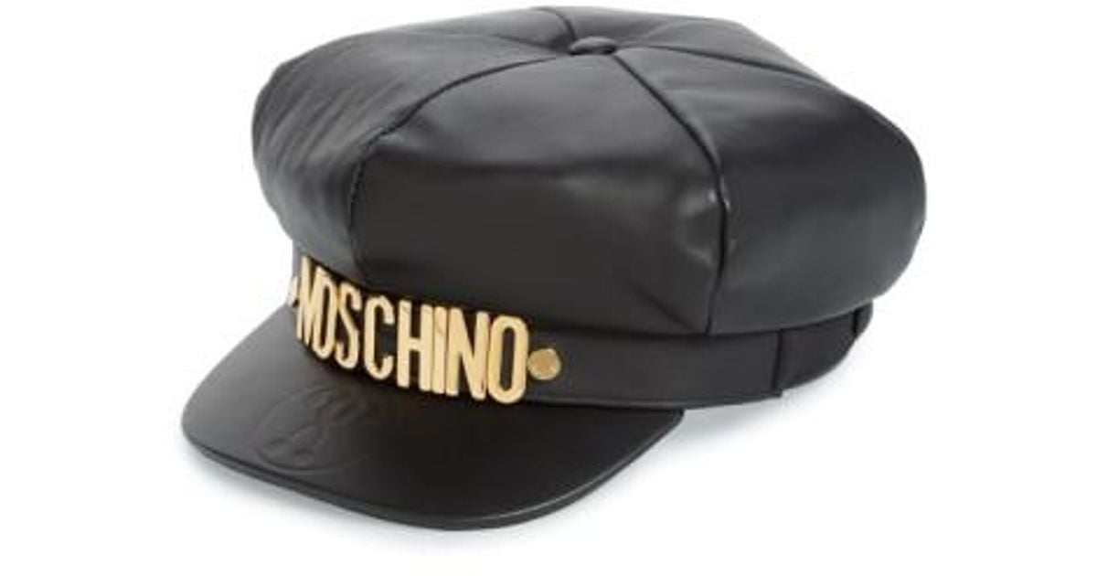 moschino leather hat