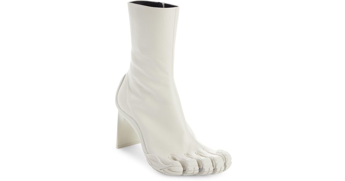 Balenciaga X Vibram Heeled Toe Bootie in White | Lyst