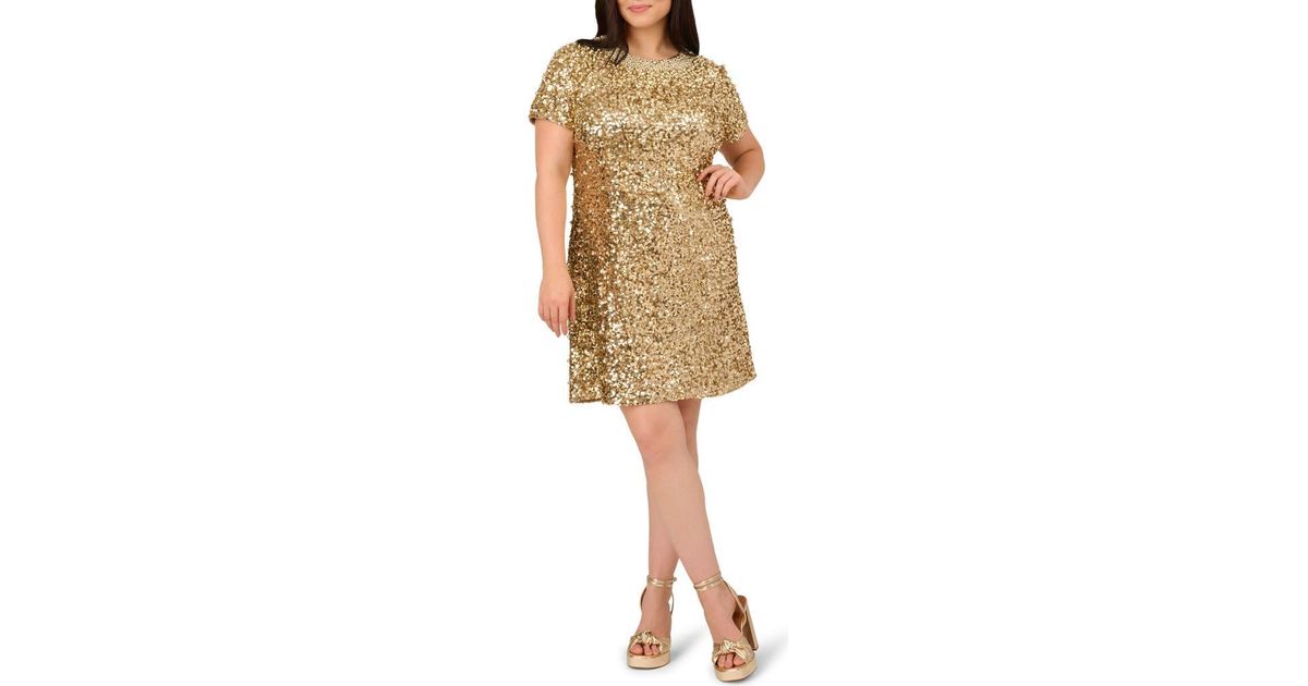 adrianna papell beaded shift dress Short Sleeve Cocktail in Natural free people What is Beach Formal Length (Inches):54 Finished off with a