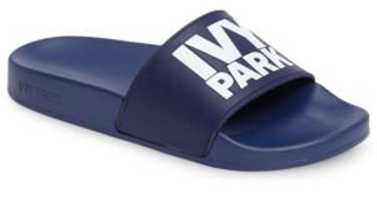 Ivy Park Logo Slide Sandal in Navy 
