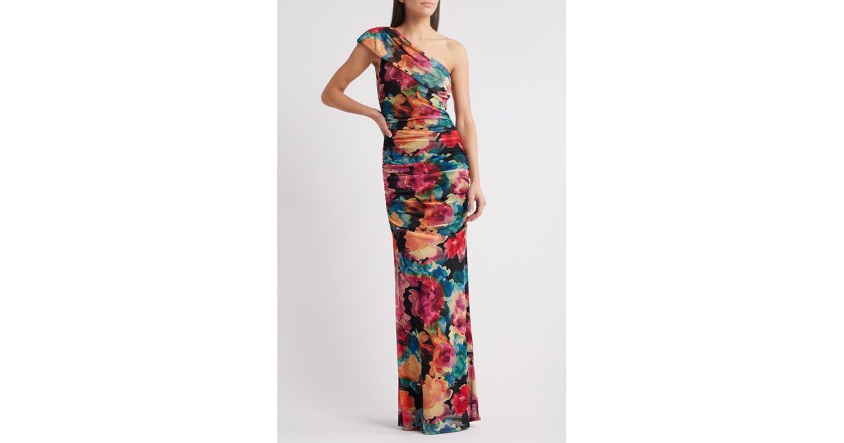 Black Halo Rosario Ruched One-Shoulder Maxi Dress in Black | Lyst Black Halo Rosario Ruched One-Shoulder Maxi Dress in Black | Lyst