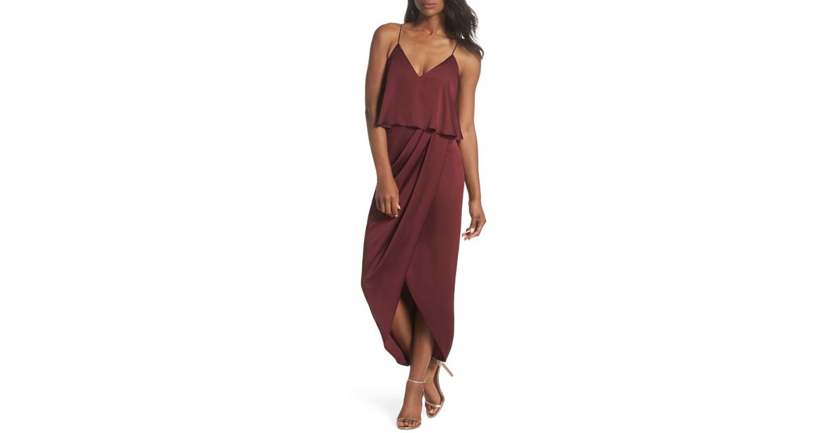 luxe frill tulip hem maxi dress