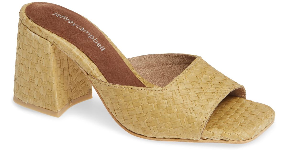 mélange raffia slide sandal jeffrey campbell