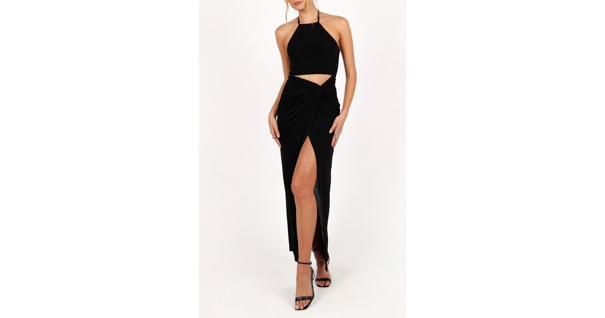 Petal & Pup Scarlette Halter Dress in Black | Lyst