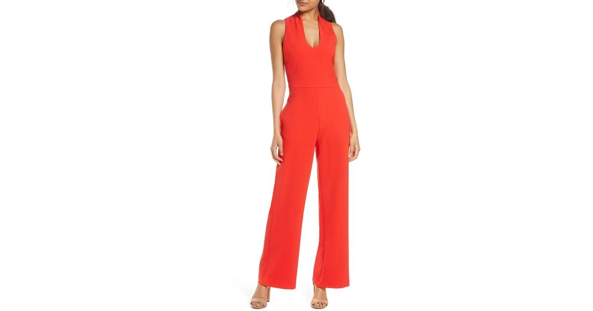 red vince camuto jumpsuit