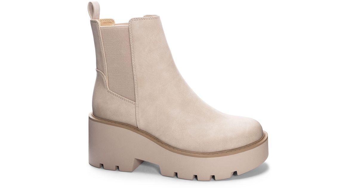Dirty Laundry Platform Chelsea Boot in Natural Lyst