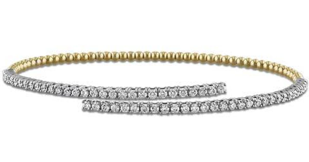 Brangle Julianna B 1 Ctw Diamond Bangle 14K Two-Tone in Metallic | Lyst