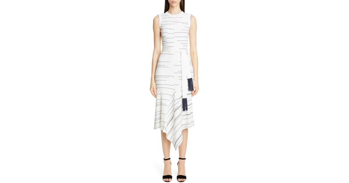 striped midi sweater dress