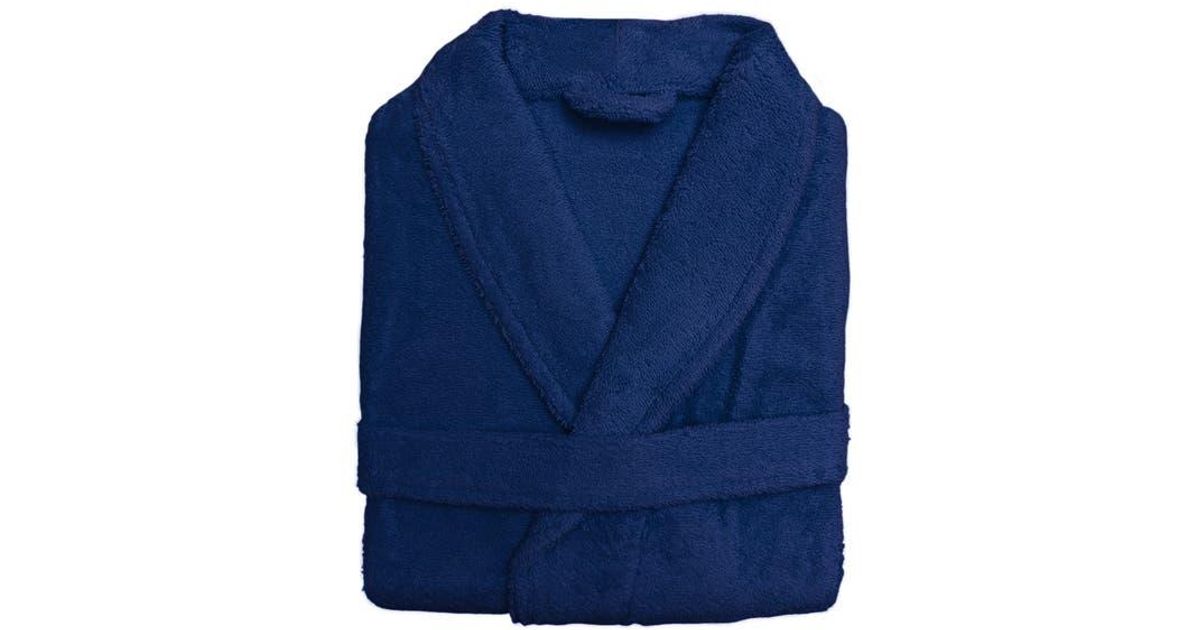ANAYA Home Spa Cotton Terry Robe in Blue | Lyst