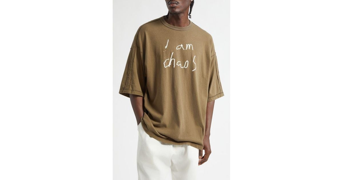 Undercover I Am Chaos Oversize Graphic T-Shirt in Brown for Men | Lyst