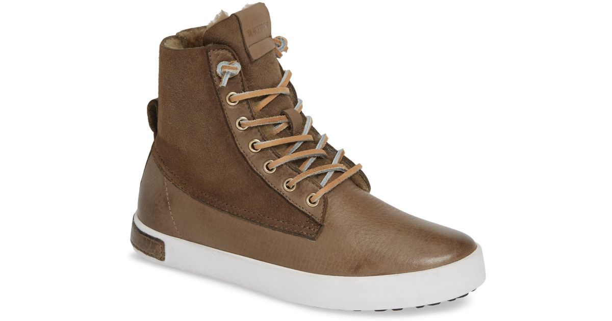 Blackstone Ql46 Genuine Shearling Lined Sneaker Boot (women) in Brown | Lyst