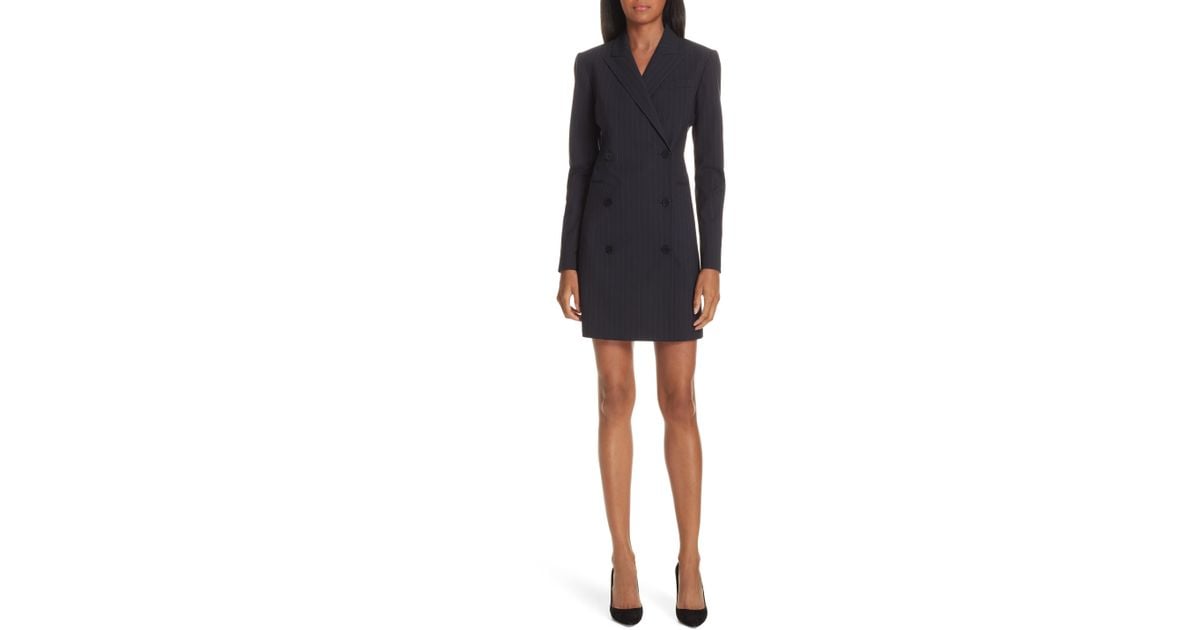 theory pinstripe blazer dress