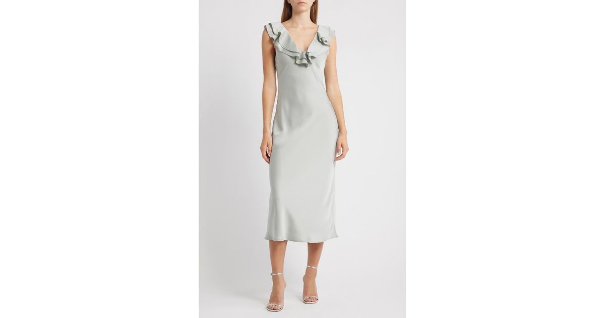 knee length dresses for ladies Cap Sleeve V Neck Printed Midi Dress | Sheath Dress