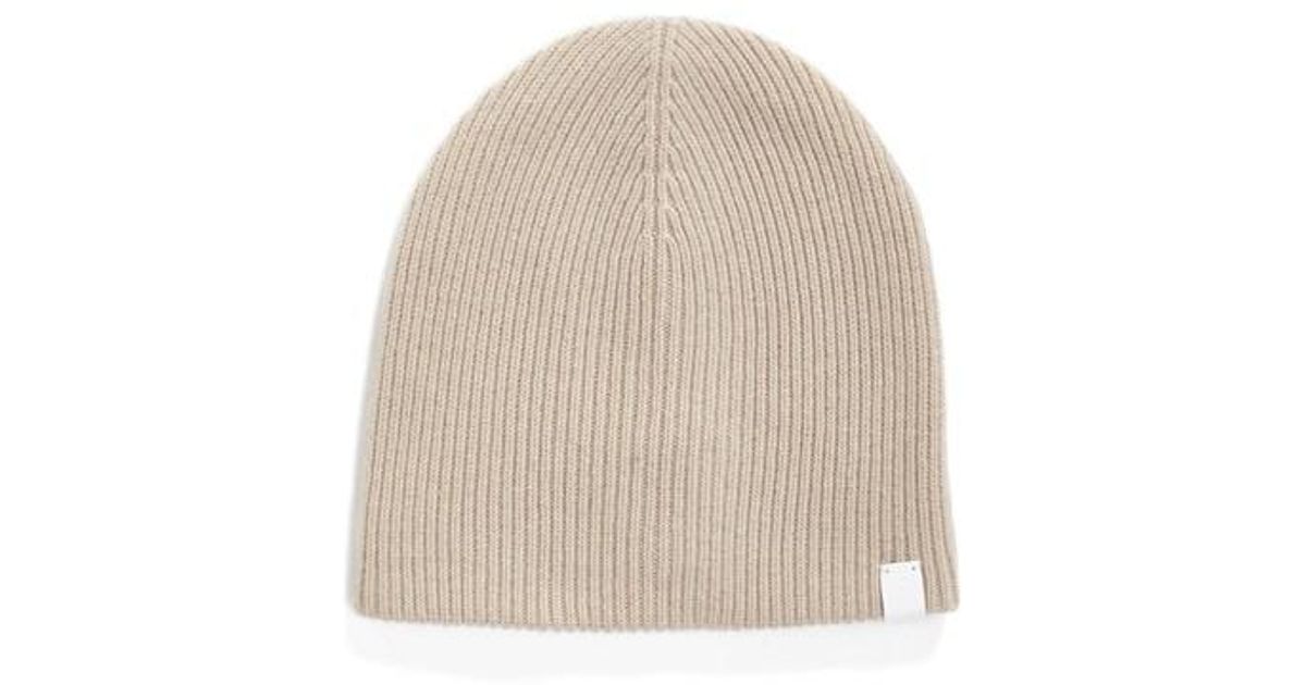 Rag Bone Ace Reversible Cashmere Beanie In Mink Natural Lyst