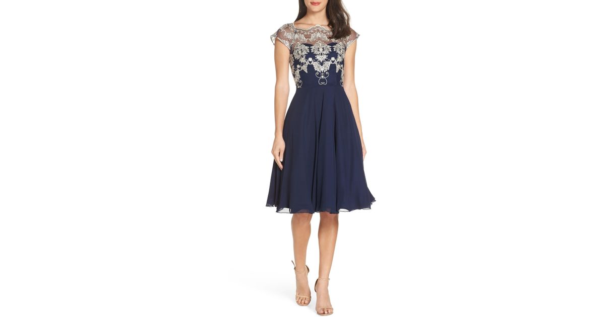 baroque lace overlay party dress