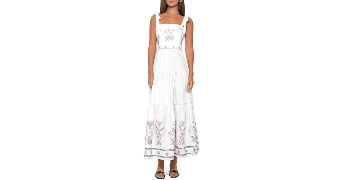 knee length dresses for ladies Amara Embroidered Midi Dress