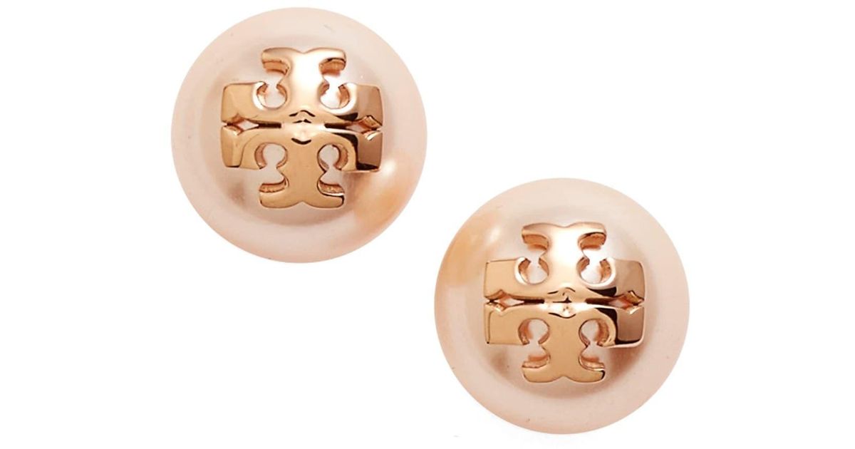 tory burch rose gold studs