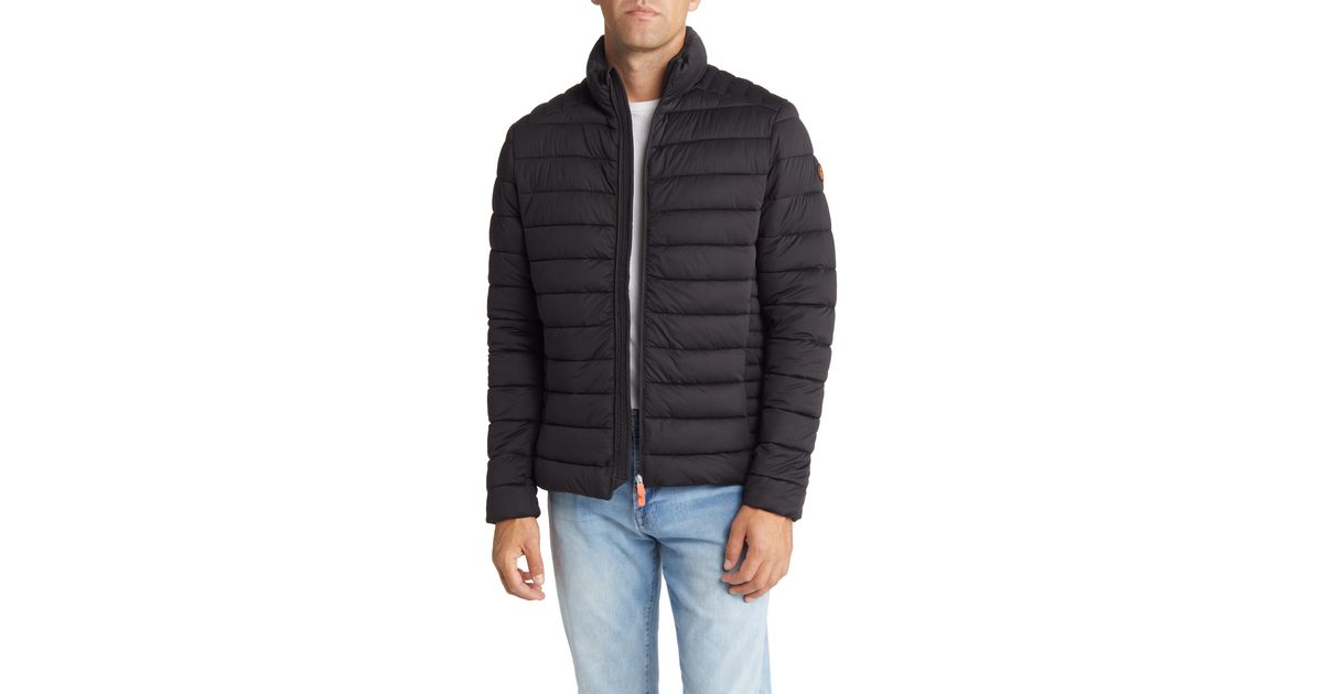 Save The Duck Ari Stretch Puffer Jacket in Black for Men | Lyst